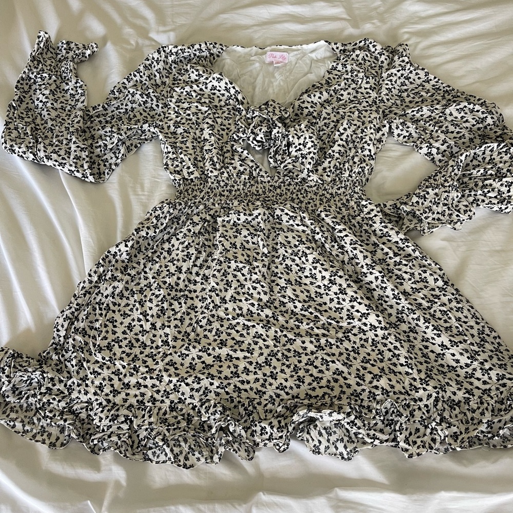2XL Tie Front Casual Dress